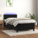 vidaXL Sommier à lattes de lit avec matelas LED Noir 80x200cm Velours