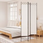 vidaXL Cloison de séparation 3 panneaux Blanc 120x220 cm Tissu
