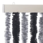 vidaXL Rideau anti-mouches gris et noir 100x230 cm chenille