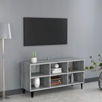 vidaXL Meuble TV avec pieds en métal Sonoma gris 103 5x30x50 cm