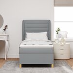 vidaXL Matelas à ressorts Gris clair 90x190 cm Tissu