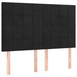 vidaXL Tête de lit à LED Noir 144x5x118/128 cm Velours