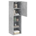 vidaXL Meuble TV avec lumières LED gris béton 30 5x30x102 cm
