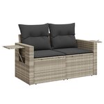 vidaXL Salon de jardin 5 Pièces avec coussins gris clair résine tressée
