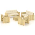 vidaXL Salon de jardin 5 Pièces avec coussins bois de pin imprégné