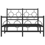 vidaXL Cadre de lit métal avec tête de lit/pied de lit noir 120x190 cm
