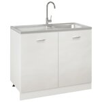 vidaXL Jeu d'évier de cuisine et égouttoir argenté 1000x500x155mm inox