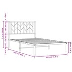 vidaXL Cadre de lit métal sans matelas avec tête de lit noir 100x200cm