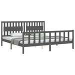 vidaXL Cadre de lit sans matelas gris 200x200 cm bois massif de pin