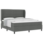 Lit à ressorts vidaXL avec matelas gris foncé 180x200 cm en tissu