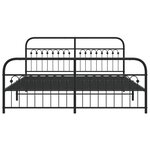 vidaXL Cadre de lit métal sans matelas avec pied de lit noir 183x203cm