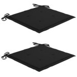 vidaXL Chaises de jardin lot de 2 avec coussins Bois de teck massif