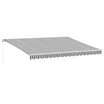 vidaXL Auvent manuel rétractable avec LED anthracite blanc 450x350 cm