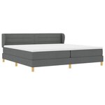 vidaXL Lit Box Spring avec Matelas Gris Foncé 200x200 cm Tissu