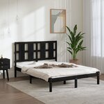 vidaXL Cadre de lit sans matelas noir 140x190 cm bois de pin massif