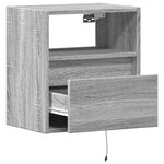 vidaXL Meubles TV muraux et lumières LED 2 Pièces sonoma gris 41x31x45 cm