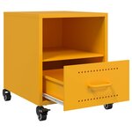 vidaXL Table de chevet jaune moutarde 36x39x43 5 cm acier