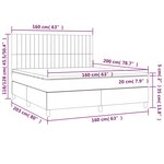 vidaXL Sommier à lattes de lit avec matelas Taupe 160x200 cm Tissu