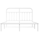 vidaXL Cadre de lit métal sans matelas et tête de lit blanc 140x200 cm