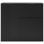 FMD Commode avec tiroir et portes 89 1x31 7x81 3 cm noir
