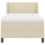 Lit à ressorts vidaXL avec matelas crème 90x200 cm en tissu