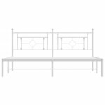 vidaXL Cadre de lit métal avec tête de lit blanc 183x213 cm