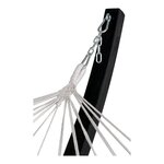 Hamac sur support en bois noir/gris/blanc