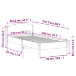 vidaXL Cadre de lit sans matelas cire marron 100x200cm bois pin massif