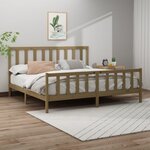 vidaXL Cadre de lit Marron miel Bois de pin massif 200x200 cm