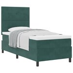 lit avec sommier à ressort vidaXL et matelas vert foncé en velours simple