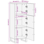 vidaXL Buffet marron et noir 40x33 5x110 cm bois massif de manguier