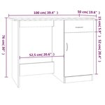 vidaXL Bureau Chêne marron 100x50x76 cm Bois d'ingénierie