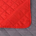 vidaXL Couvre-lit matelassé double-face Rouge et gris 220x240 cm