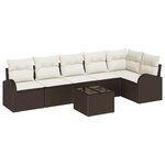 vidaXL Ensemble de canapé de jardin 6 pièces avec coussins en rotin poly gris