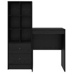 vidaXL Bureau chêne noir avec rangement en bois d'ingénierie