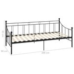 vidaXL Cadre de lit de repos Noir Métal 90 x 200 cm