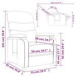 vidaXL Fauteuil inclinable Taupe Tissu