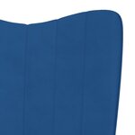 vidaXL Chaise à bascule avec repose-pied Bleu Velours