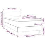 vidaXL Sommier à lattes de lit et matelas Noir 80x200 cm Tissu