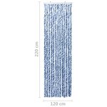 vidaXL Moustiquaire bleu et blanc 118x220 cm chenille