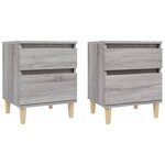 vidaXL Tables de chevet 2 Pièces Sonoma gris 40x35x50 cm