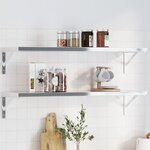 vidaXL Supports d'étagères 4Pièces 30x2 5x15 5cm argenté acier inoxydable