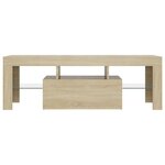 vidaXL Meuble TV avec lumières LED chêne sonoma 120x35x40 cm