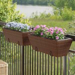 vidaXL Jardinières avec crochets 2 Pièces marron résine tressée