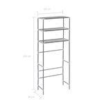 vidaXL Support de rangement à 3 niveaux Argenté 69x28x169 cm