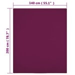 vidaXL Drap-housse Jersey Bordeaux 140x200 cm Coton