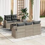 vidaXL Ensemble de canapé 6 pièces avec coussins gris clair en poly rattan