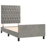 vidaXL Cadre de lit sans matelas gris clair 100x200 cm velours