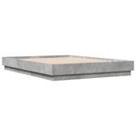 vidaXL Cadre de lit avec LED sans matelas gris béton 160x200 cm