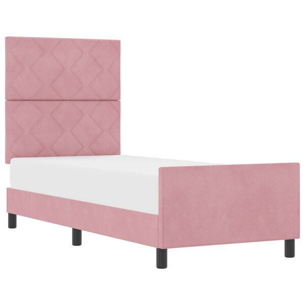 vidaXL Cadre de Lit Rose 80x200 cm Velours